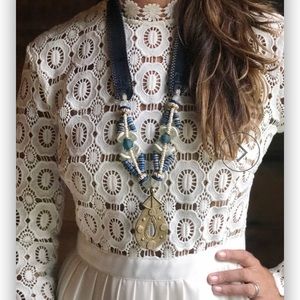 Indigo Collection Brass Pendant Necklace